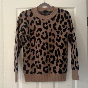 New: J. Crew Black and Brown Leopard Print Sweater